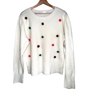 Daily Thread Cream Polka Dot Holiday Sweater | Size Large